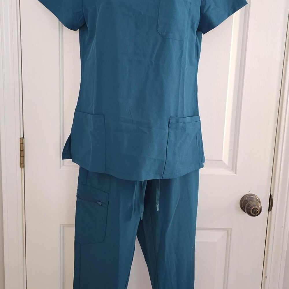 Uniforms World Women's Blue and Green Top